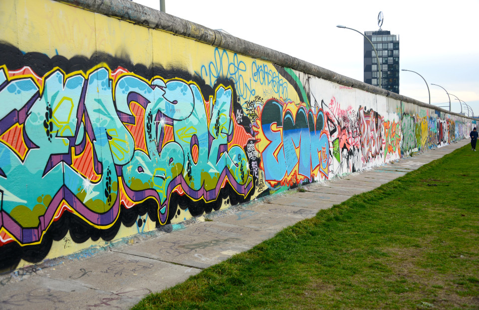 New graffiti on the backside of the Berlin Wall.