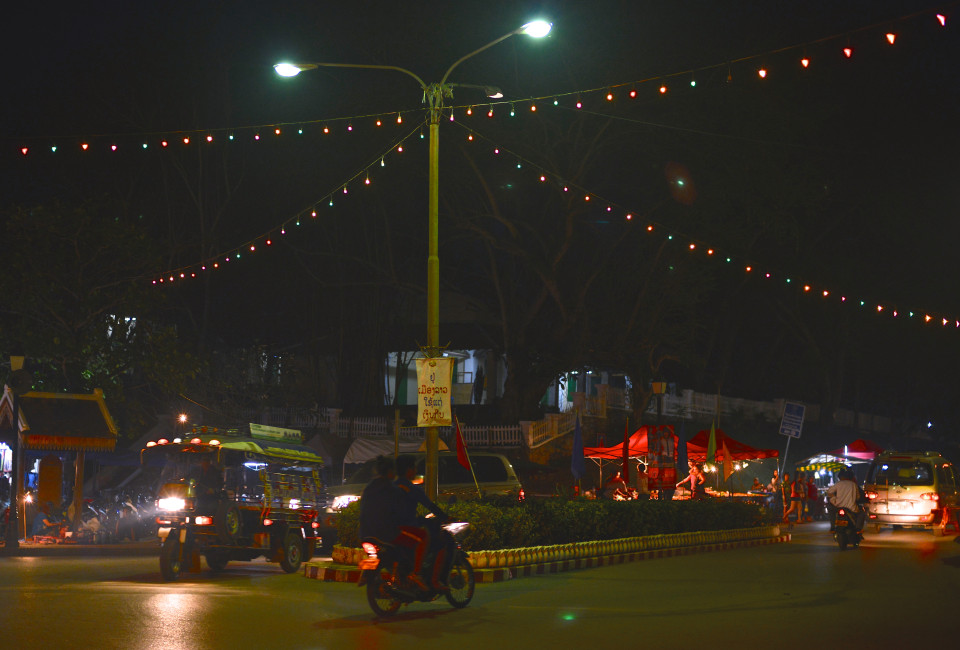 Luang Prabang at night.