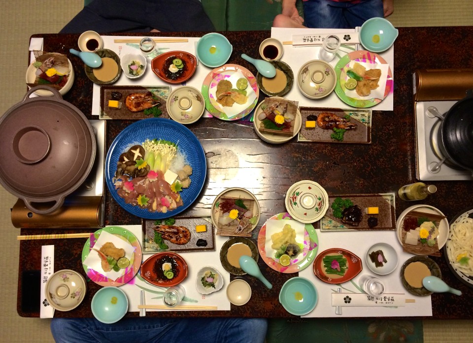 meal at ryokan in Hakone